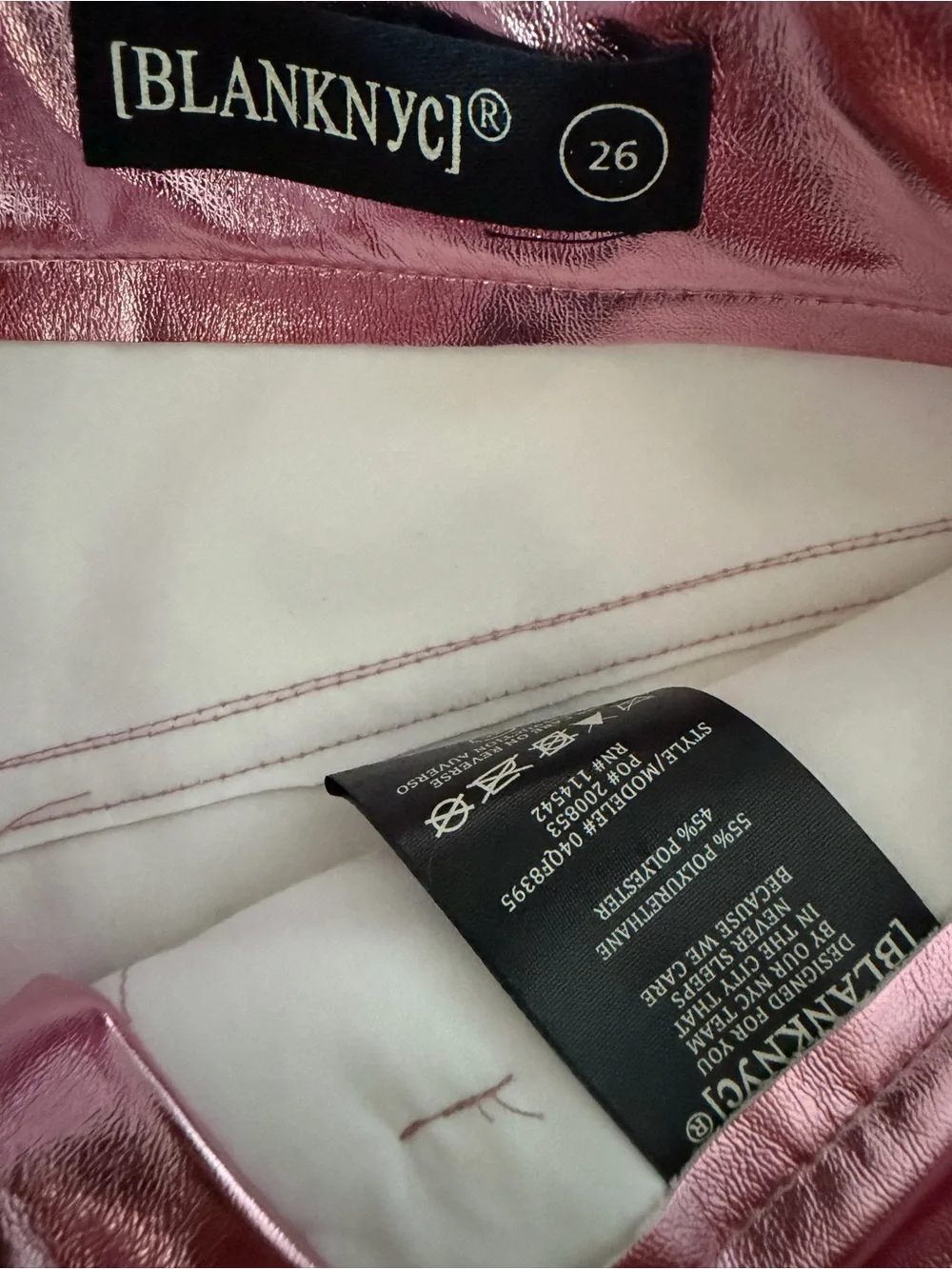 New BlankNYC Pink‎ Metallic Women Shorts Vegan Leather 26